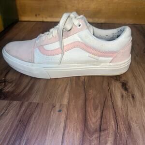 Pink White Vans Old Skool BMX Suede Canvas Sneakers Size 6.5 Men Size 8 Women